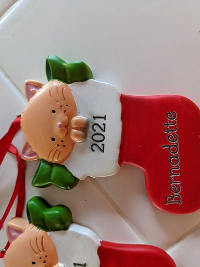 Frisco Christmas Cat in Stocking Resin Personalized Ornament