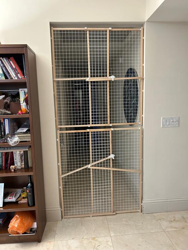 MIDWEST Wood/Wire Mesh Pet Gate, 32in