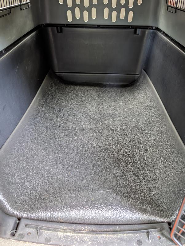 Flexible to fit in travel crate, adds traction