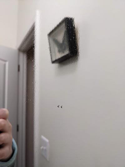 Residue on mirror above diffuser with fruit fly