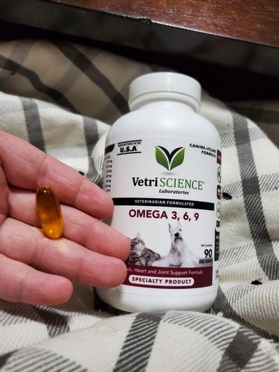 VETRISCIENCE Omega 3 6 9 Softgels Supplement for Cats Dogs 90