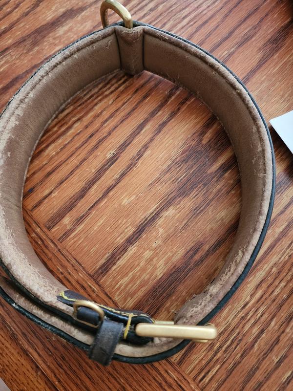 SOFT TOUCH COLLARS Leather TwoTone Padded Dog Collar, Brown, Large