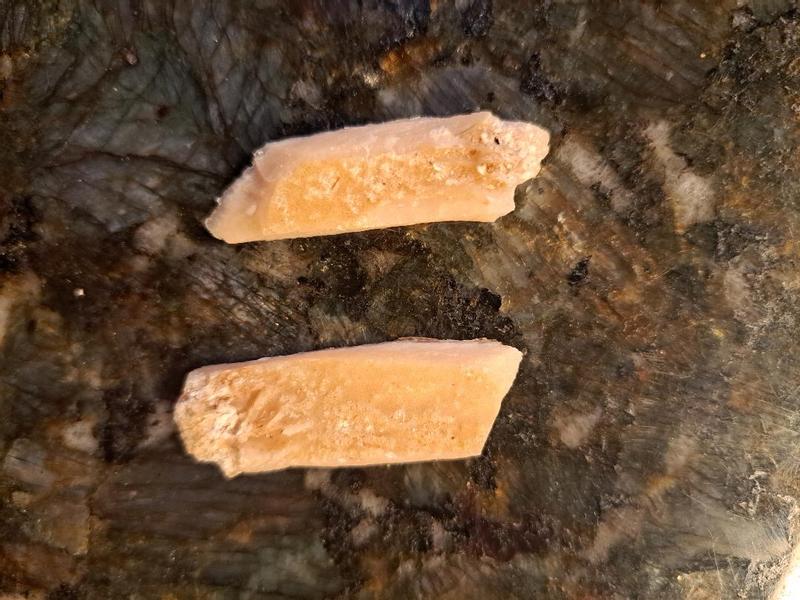 Each piece about 2 inches long