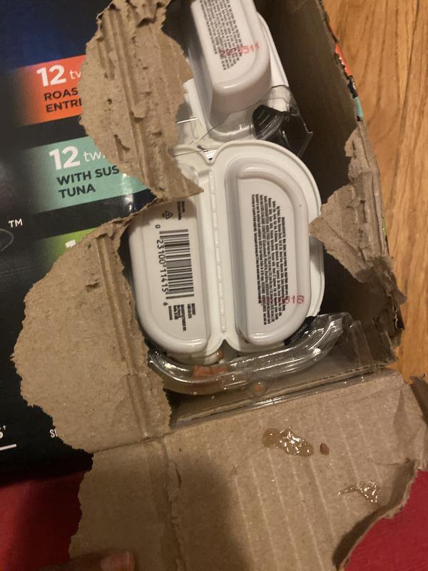 Box was broken and several food packets were leaking