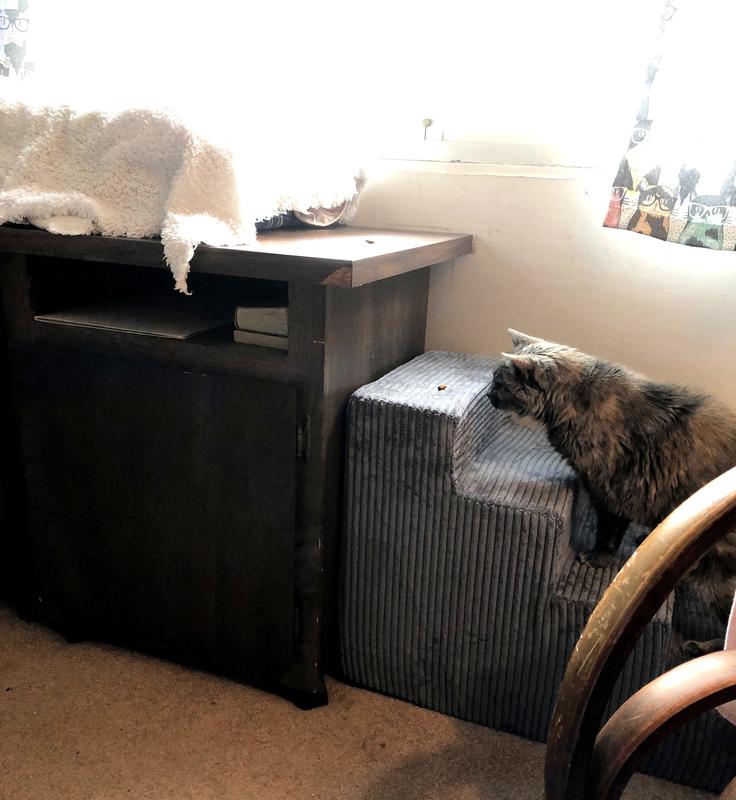 BEST PET SUPPLIES Corduroy & Foam Cat & Dog Stairs, Gray, Small