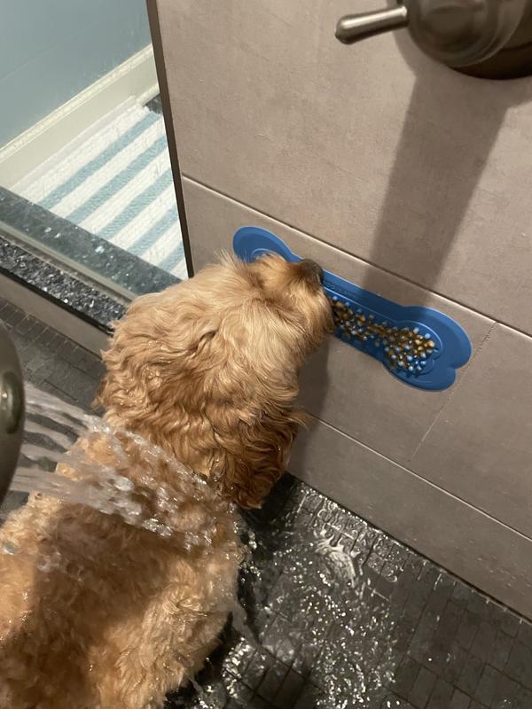 Murphy enjoying his peanut butter