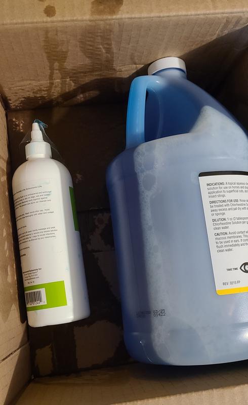 Chlorhexidine solution for outlet dogs paws