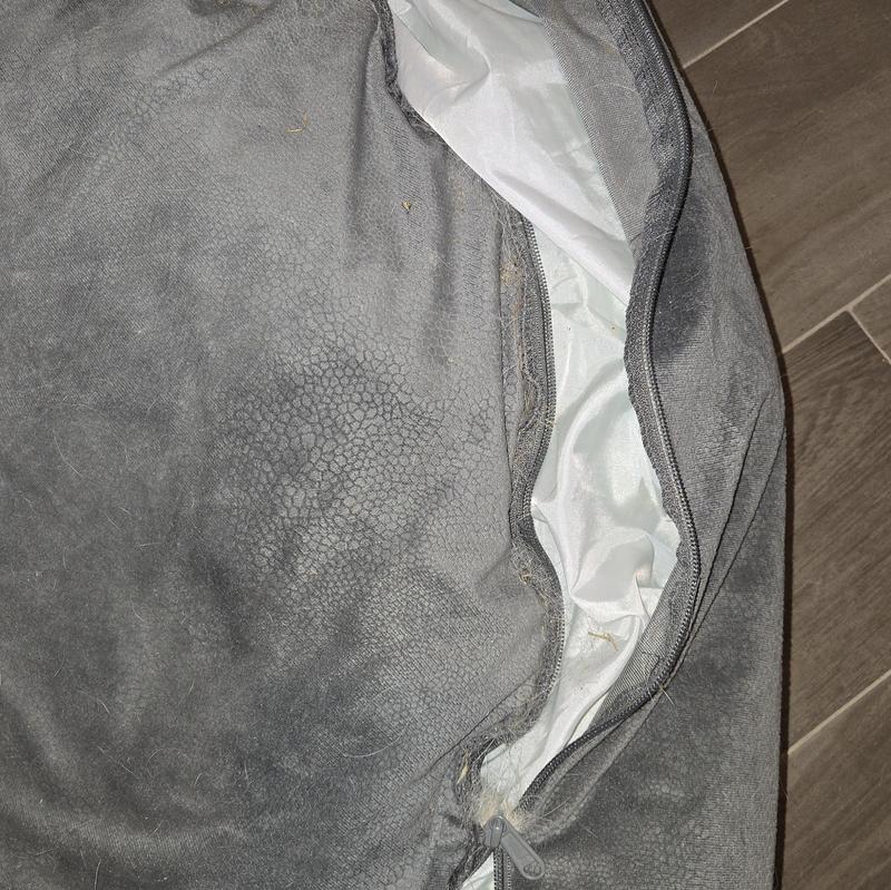 Broken within a couple of weeks. Description states how durable this bed is only to have the zipper break all the way around causing all the stuffing to come out and no replacement available.