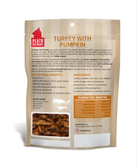 Plato Real Strips Turkey with Pumpkin Dog Treats