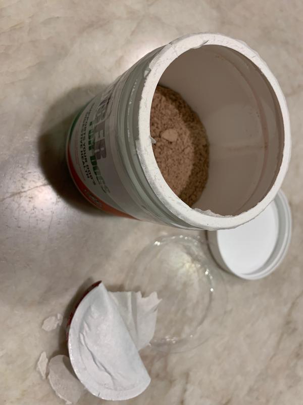 Product fills less than half of the container.