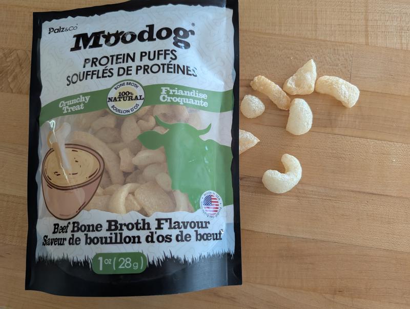 MooDog protein puffs size and shape