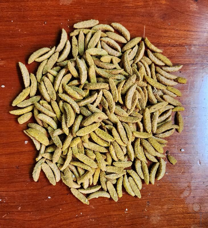 Whatever these are, parakeets probably aren't going to eat them. This is just a portion out of a 1.6 lbs bag