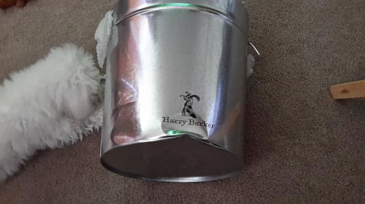 Harry Barker Dog Food Storage Silver Container- Designer Dog Boutique