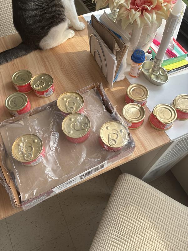 Damaged the case was busted open as u can see and several cans were damage. All my litter pail handle was busted off like someone could have cared less..