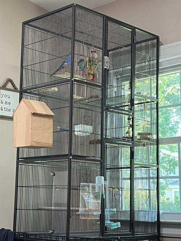 YAHEETECH 69-in Parrot Cage with Detachable Stand, Black - Chewy.com