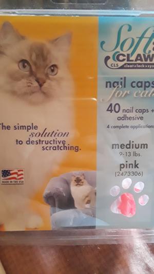 Kitty Caps Nail Caps Black with Gray Tips & Baby Blue 40 Count - Medium