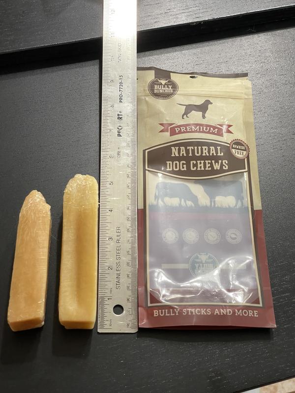 After several chewing sessions. The shorter one is from the Aussie.