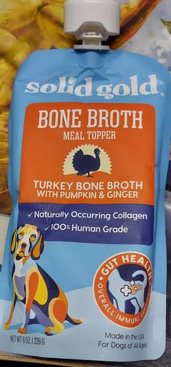 Solid Gold Turkey Bone Broth Dog Food Topper, 8oz.