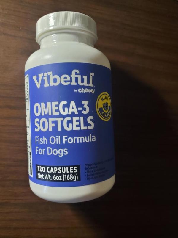 Vibeful Omega 3 Fish Oil Formula Softgels Skin Coat Supplement for Dogs