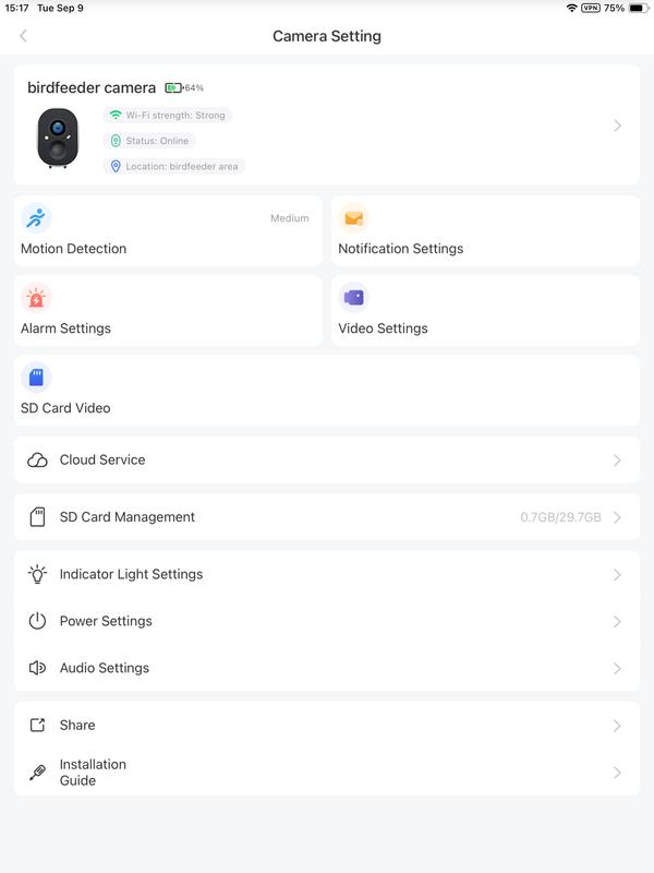 app camera home page