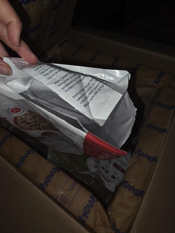 Bag tore upon pulling out of box