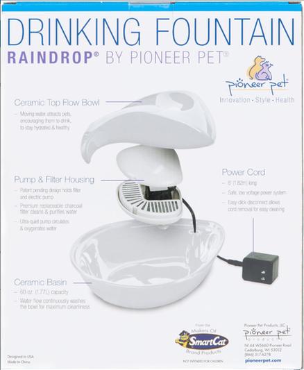 Pioneer pet raindrop ceramic hotsell drinking fountain