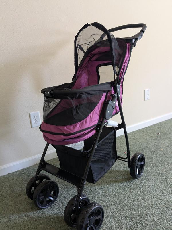 PET GEAR Happy Trails Lite No-Zip Pet Stroller, Boysenberry