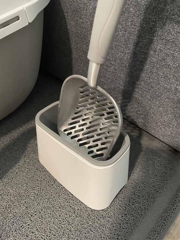 Cat litter box clearance scoop holder