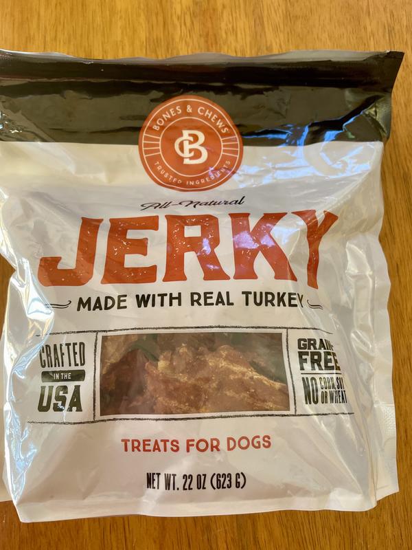 BONES CHEWS All Natural Grain Free Jerky Made With Real Turkey Dog Treats 22 oz bag Chewy