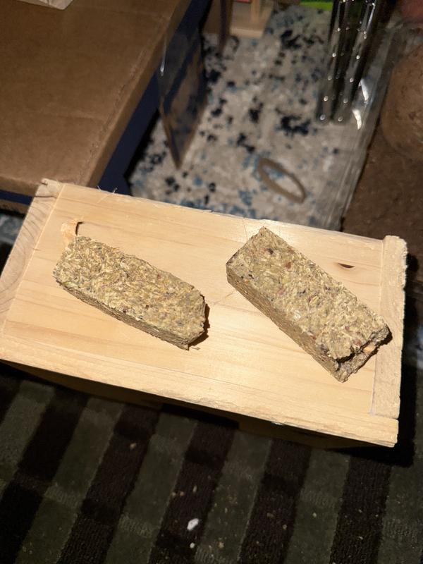 Solid, natural. Good size. I broke them in halves. Good quality treat stick.