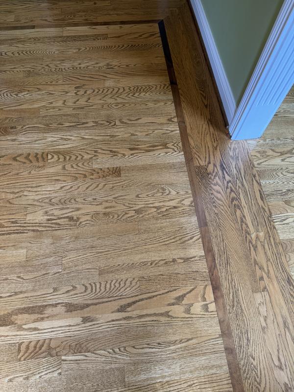 Real hardwood floor - Tineco mop cleans it to a streak-free shine, is gentle, and doesn’t dispense too much water for hardwood.