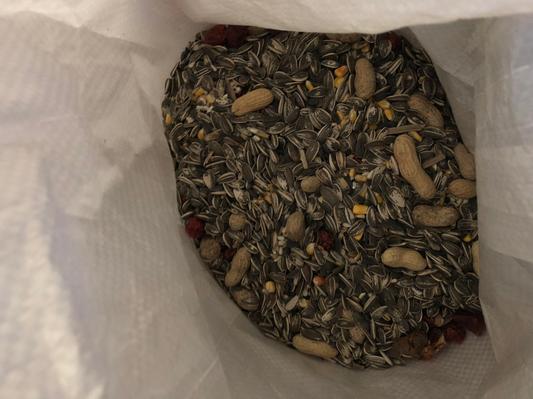 All sunflower seeds and some peanuts