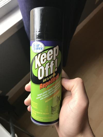 Four Paws Keep Off! Spray repelente de gatos para exteriores e interiores,  16 onzas