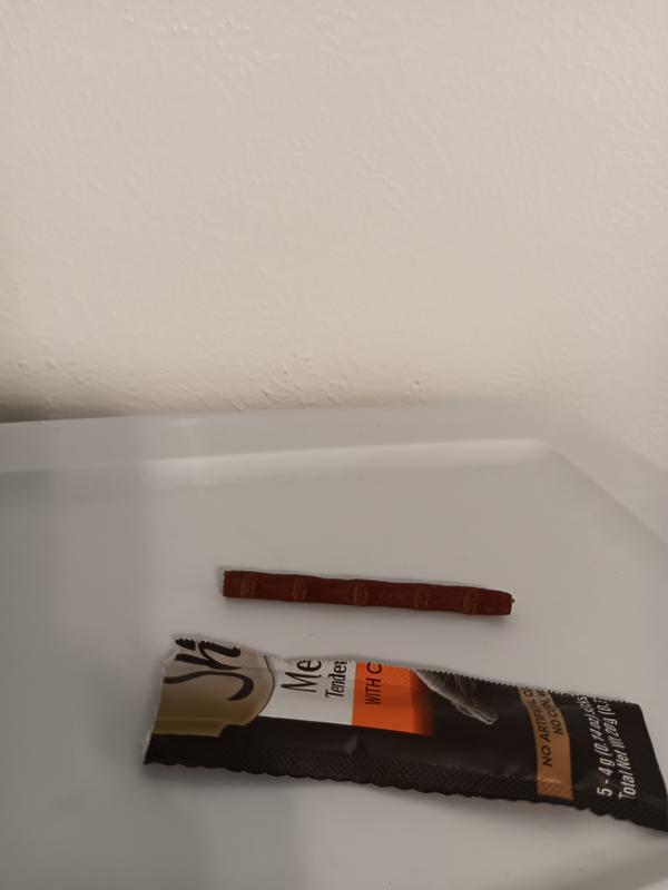 The treat shown next to the packaging