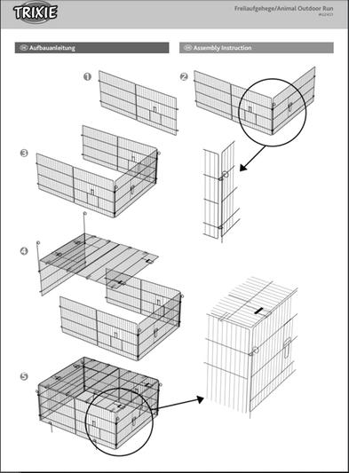 Trixie rabbit on sale hutch assembly instructions