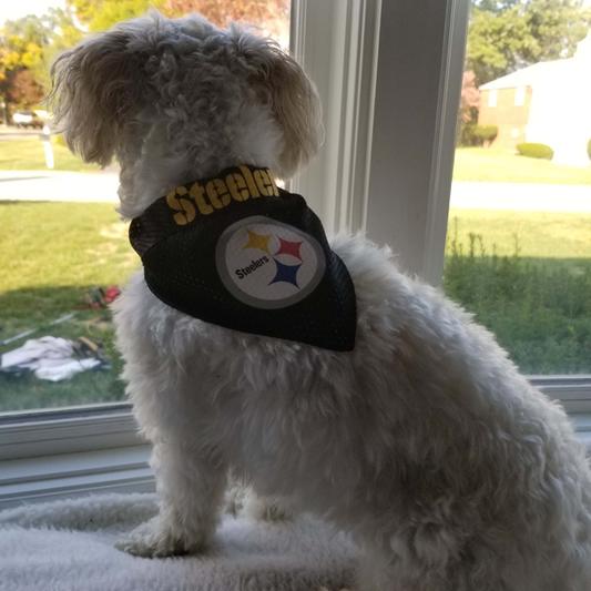 Pets First NFL DOG BANDANA - KANSAS CITY CHIEFS REVERSIBLE PET BANDANA. 2  Sided Sports Bandana with a PREMIUM Embroidery TEAM LOGO, Small/Medium. - 2  Sizes & 32 NFL Teams available (KCC-3217-S-M)