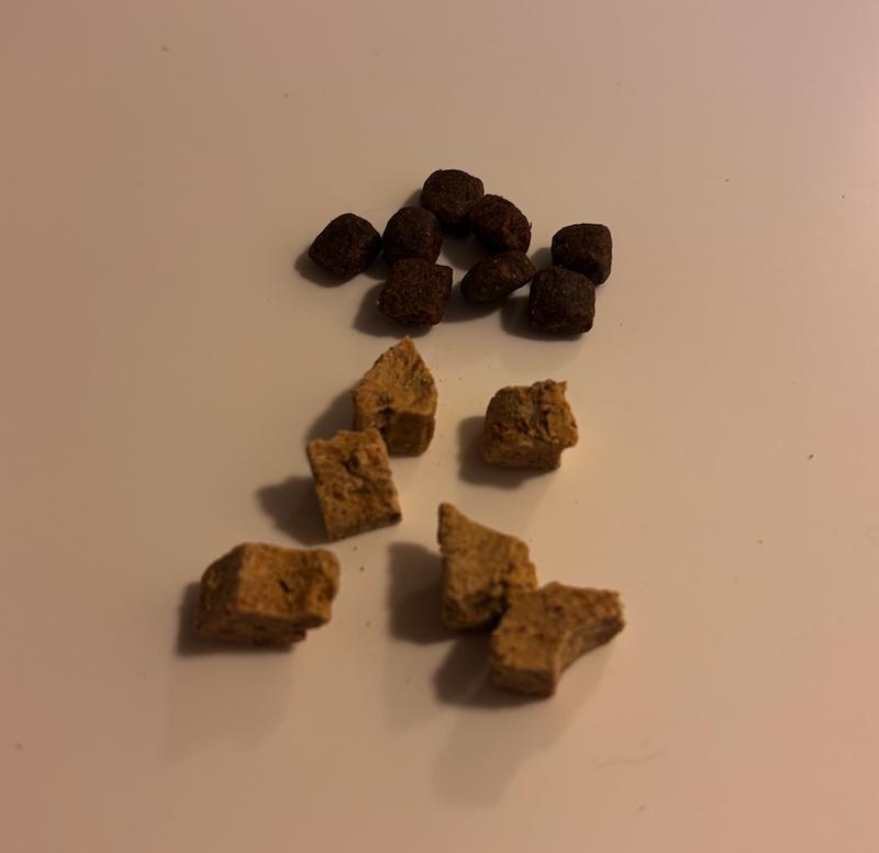 Generic Dog Food (Top) Turkey Air Dried Dog Food (Bottom)