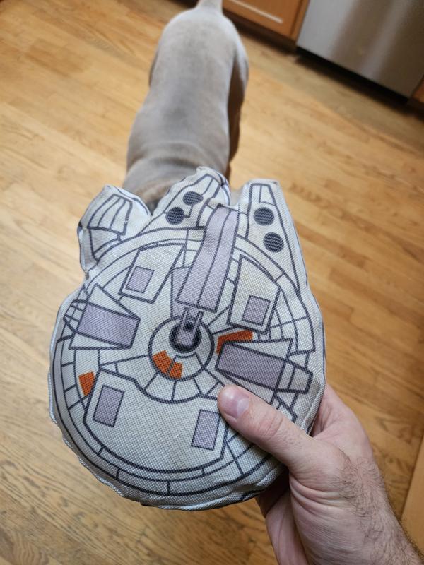 STAR WARS MILLENNIUM FALCON Ballistic Nylon Plush Squeaky Dog Toy