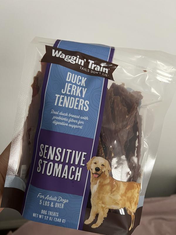 WAGGIN TRAIN Tenders Sensitive Stomach Duck Grain Free High Protein Jerky Dog Treats 12 oz pouch Chewy