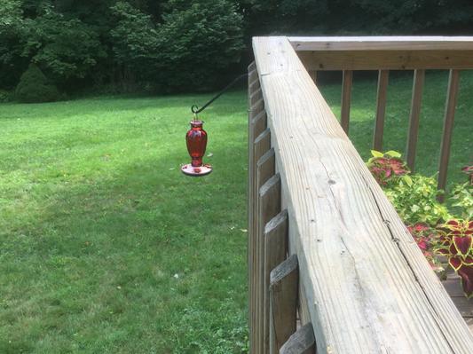 Positioned at outside corner of deck