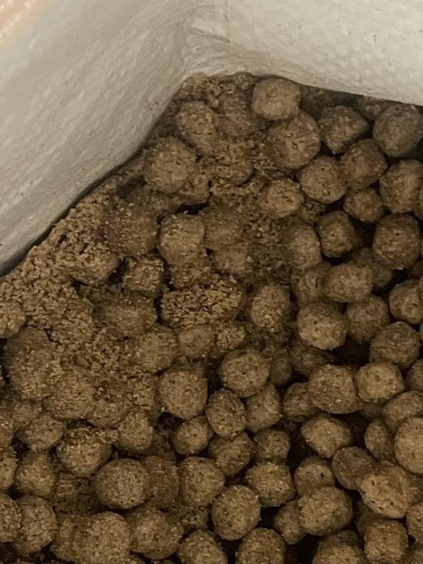 Freshly opened bag with good already falling apart