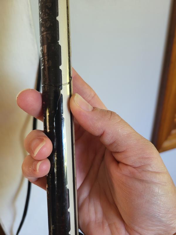 Crack across and down the side