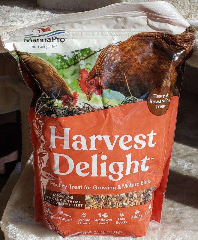 Manna Pro Harvest Delight Chicken Treat, 2.25-lb bag.    5 Stars and gotta get some more
