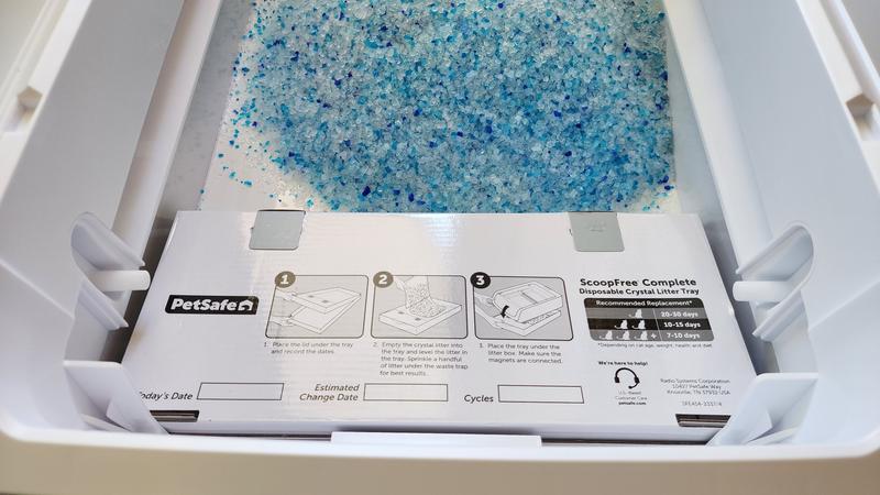 Disposable litter box sits directly on the surface that you place the litter box system on