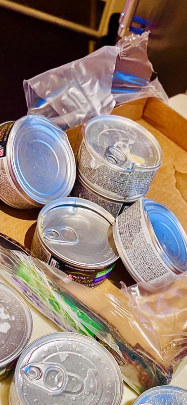 Damaged cans! Expensive.