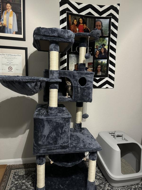 YAHEETECH Multi-Level Cat Tree, 64.5-in, Dark Gray - Chewy.com