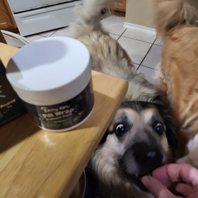 He really loves this stuff!