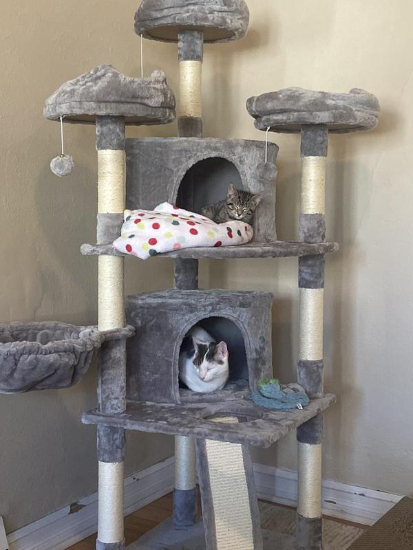 YAHEETECH Multi-Level 68.5-in Cat Tree, Light Gray - Chewy.com