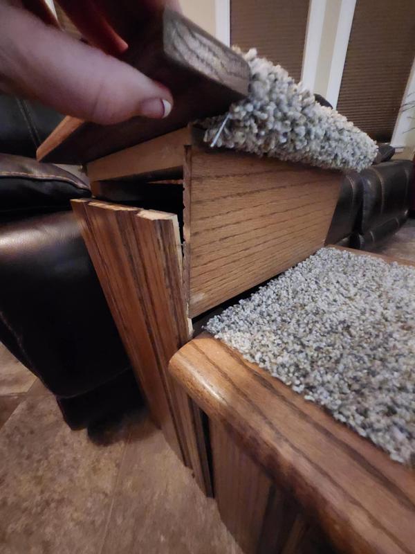 Top stair literally fell off sides were damaged one nail to each right and left side