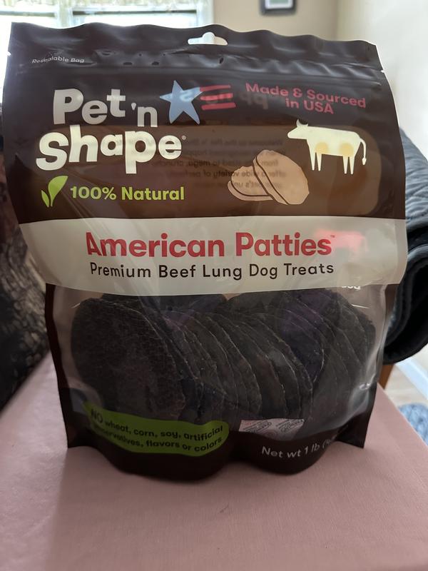Pet 'n Shape American Patties Premium Beef Lung Dog Treats